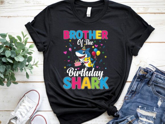 Brother Birthday Shark Family T-Shirt: A Fun Graphic for Local Brands